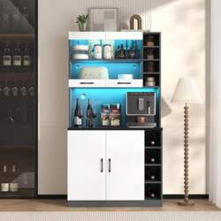 Kitchen Cabinet, Buffet Cabinet with LED