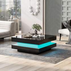 KOMHTOM Black Coffee Table Coffee Table