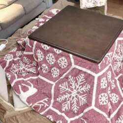 Kotatsu Heating Table Pink Snowflake Pattern