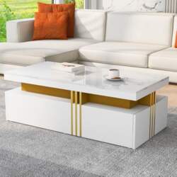 Lexiou Modern Rectangular Coffee Table with