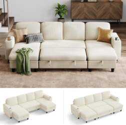 LINSY HOME Sofa Bed, Extendable Couch