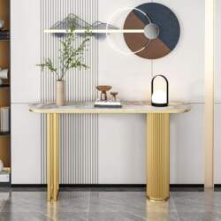 Marble Console Table, Modern Sofa and