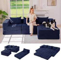 MAXYOYO Modular Corner Sofa Bed, Convertible