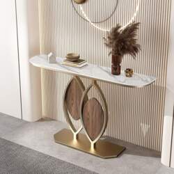 Modern Console Table, Stone Top with