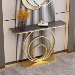 Modern Console Table with Metal Base