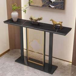 Modern Faux Marble Sofa Table Narrow