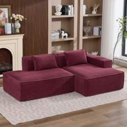 Modular Boneless Couch with Two Cushions