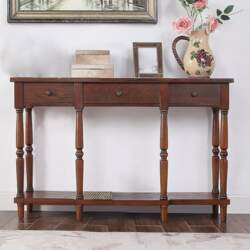 Narrow Console Table with Drawers, Side