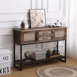 Narrow Solid Wood Console Table -