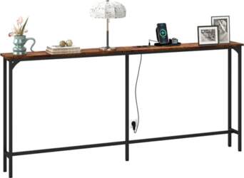 Narrow Wood Console Table, 20 cm