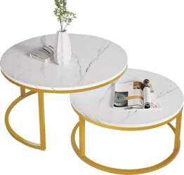 Nested Coffee Table Set, Round Faux