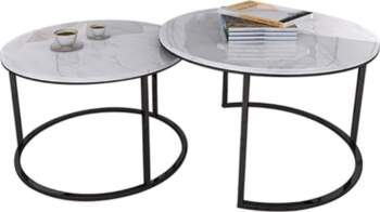 Nordic Nesting Table Set with Marble