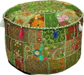 Ottoman Pouf Cover Decorative Patchwork Comfortable
