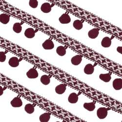 QUARKZMAN Bestickte Pompons Borte 10 Meter