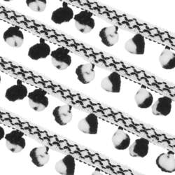 QUARKZMAN Bestickte Pompons Borte 20 Meter