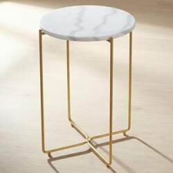 Real Marble Side Table No Assembly