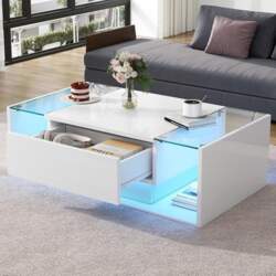 Rectangular Coffee Table with Storage Space