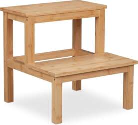 Relaxdays Step Stool 2 Steps Bamboo