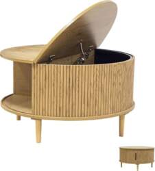 Round Coffee Table with Storage Space