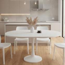 Round Extendable Dining Table, 100/140 x