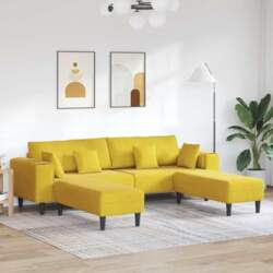 Samt Sofa Set 3 pcs Gelb