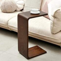 Simple C Shaped Side Table, Coffee