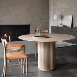 Simple Round Solid Wood Dining Table