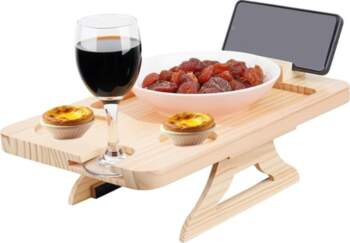 Sofa Armrest Tray, Multifunctional Rectangular Natural