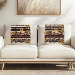Sofa Headrest Covers Sunflower Aztec Pattern