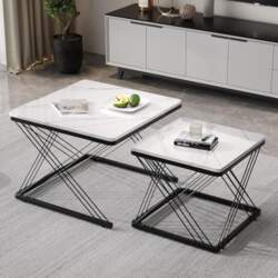 Stylish 2-Piece Coffee Table Set, Square