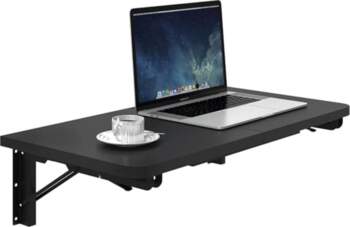 TEAMIX Wall Mounted Folding Table, Black
