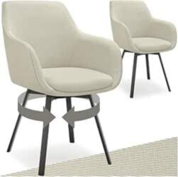 Tectake Greige Set of 2 Swivel