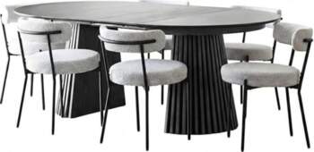 Tokyo Dining Table Oval Extendable 7-Piece