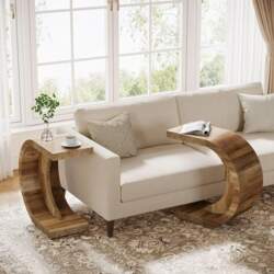 Tribesigns C-Shaped Side Table, Set of