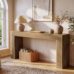 Tribesigns Console Table, 160 cm Ribbed