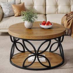 Tribesigns Round Coffee Table with Storage