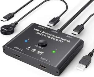 USB C komutators 2 PC 8K