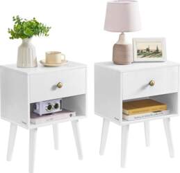 VASAGLE Bedside Table, Set of 2