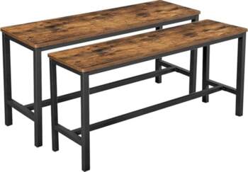VASAGLE Dining Table Benches Set of
