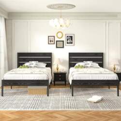 VECELO Set of 2 Bed Frames