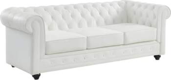 Vente-unique - Leather Sofa 3 Seater