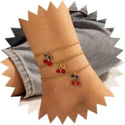 Wendalern Boho zelta potītes aproces Rhinestone