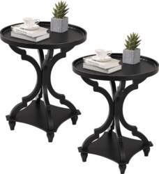 Wnutrees Farmhouse Round Side Table, Rustic
