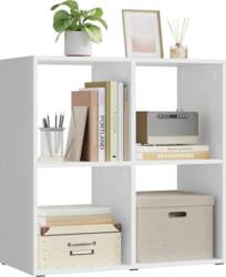 WOLTU SK053ws Bookcase, Cube Shelf, 4