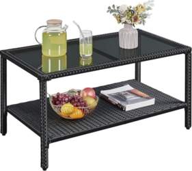 Yaheetech Poly Rattan Garden Table Coffee