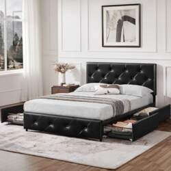 Yaheetech Upholstered Bed Frame 140 x