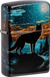 Zippo Lighter 46252 Moonlight Wolf Design