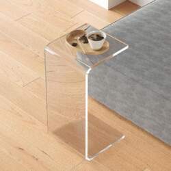 Acrylic Side Table, Clear Acrylic End