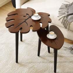 BAMEOS Monstera Leaf Nesting Tables, Set