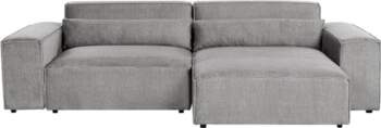 Beliani Modul 2-Sitzer Ecksofa Stoff grau